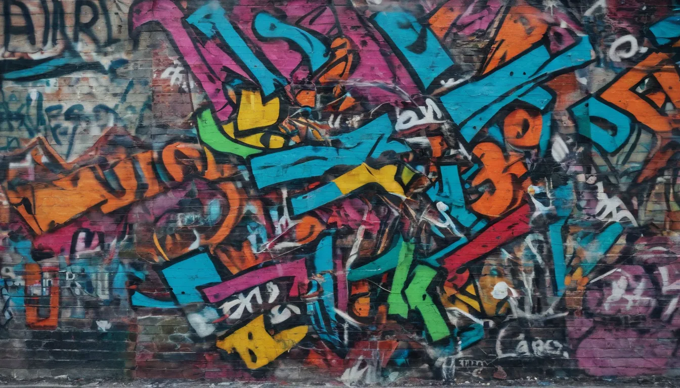 Arte abstracto inspirado en el graffiti callejero usando pegatinas coloridas.